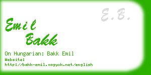 emil bakk business card